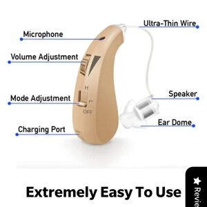2 The Hearing Co. Behind The Ear Hearing Aids With Chargers Manuals Case & More